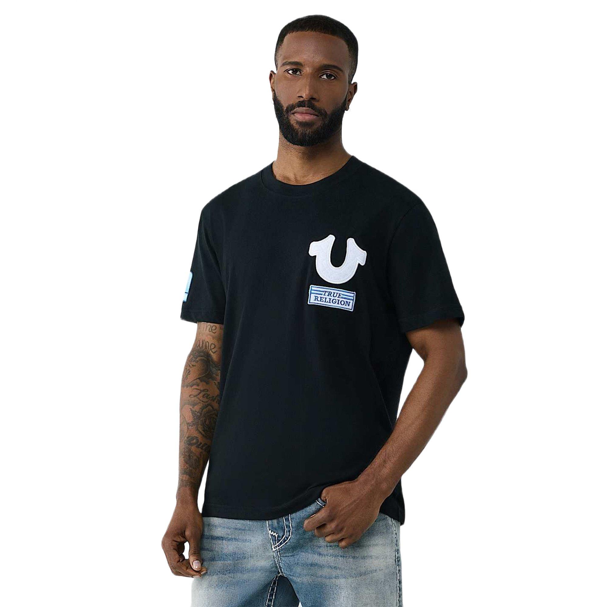 True Religion Men's Horseshoe Repeat Tee - BLACK